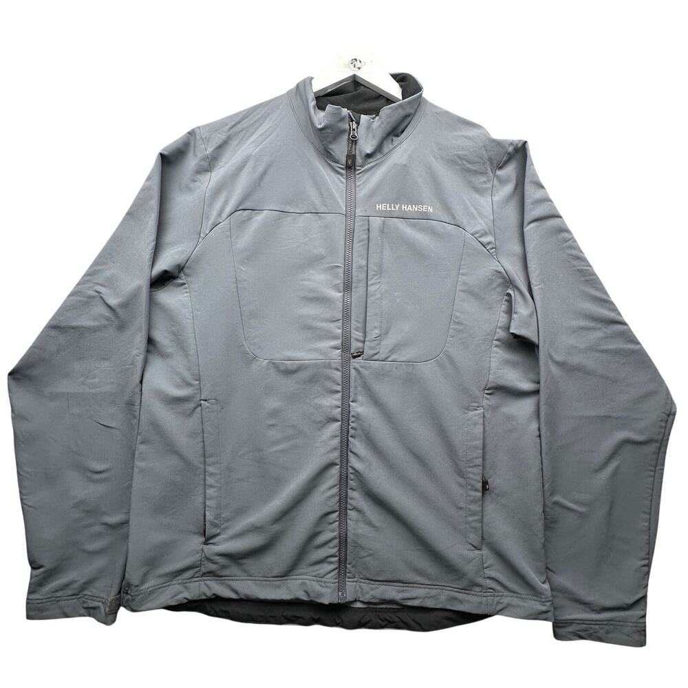 Helly Hanson Odin Expert Series Softshell Full Zip Gray Jacket Mens XXL Logo